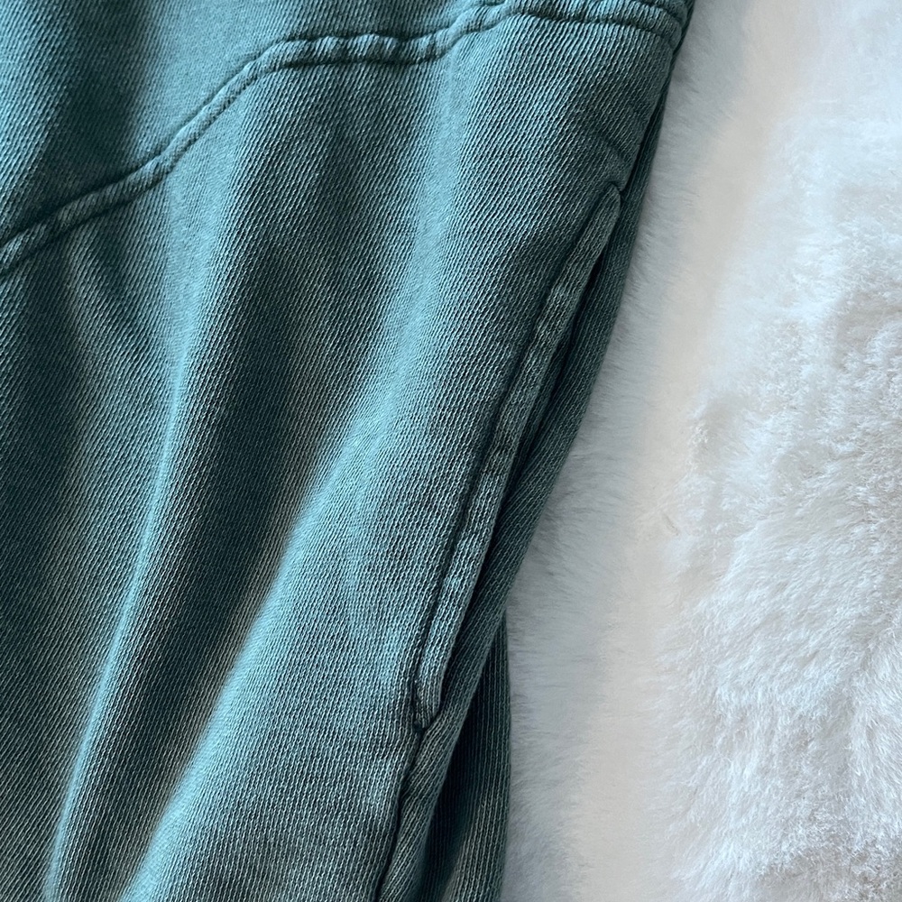 AERIE Oversized Beach Weekend Pullover Henley Hoodie in Forest Green Size Small - Picture 14 of 16